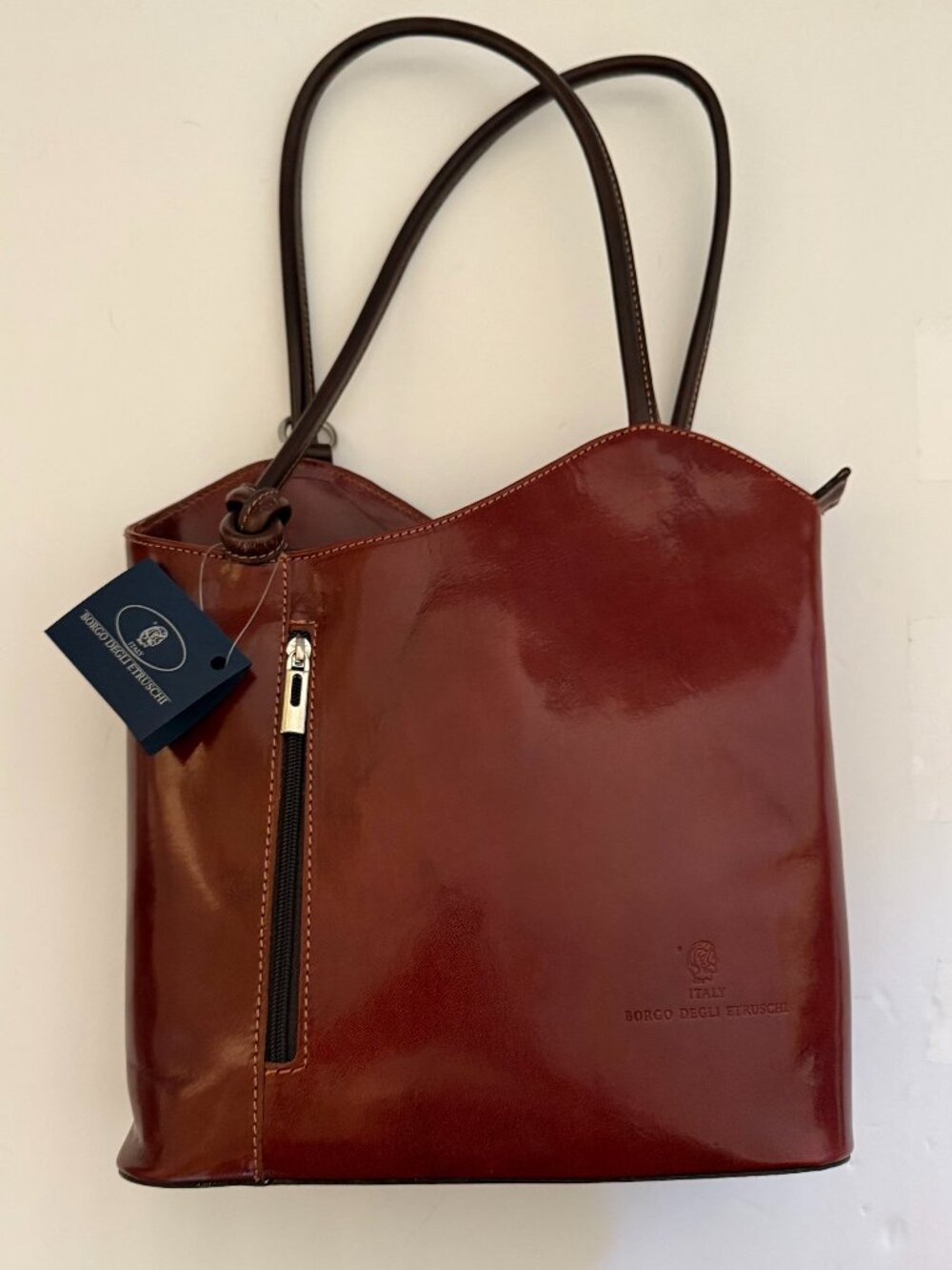 NWT Borgo Degli Etruschi leather shoulder bag made in Italy
